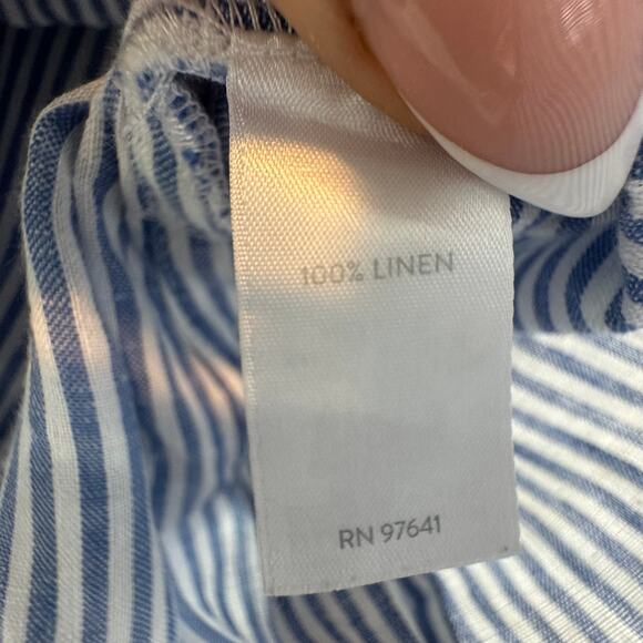 J. Jill Love Linen Women's Sleeveless Tunic Blouse Size 1X Pearl/Shell Buttons - Picture 4 of 12